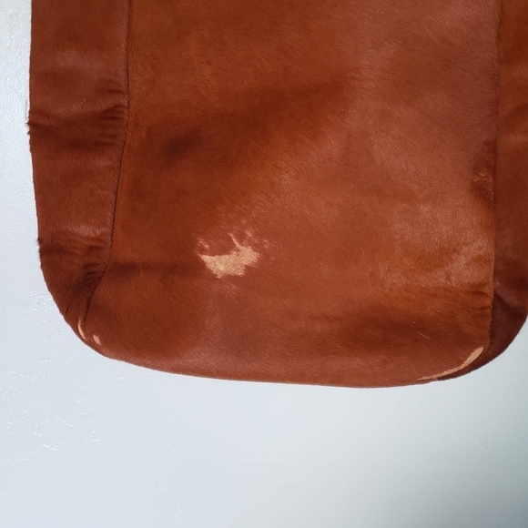 Derek Lam 10 Crosby Rust Orange Leather Calf Hair Tote Shoulder Bag Designer - Picture 9 of 12